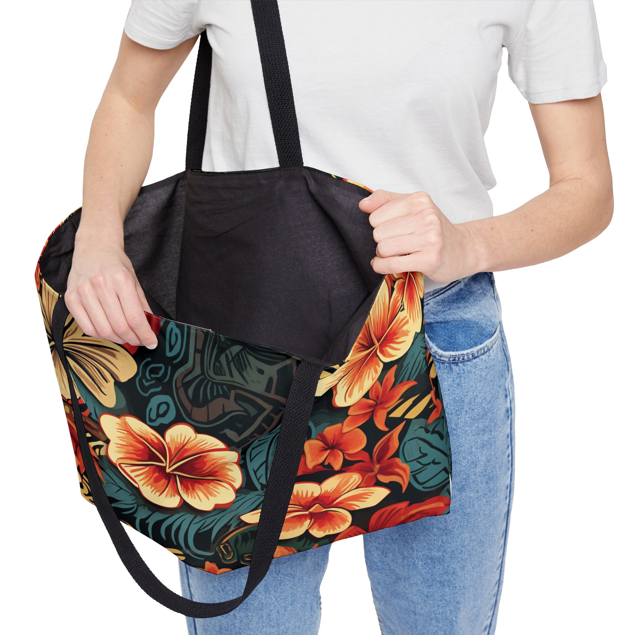 Tiki Pattern Print Backpack main image 1