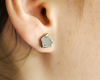 PRISCILLA Stud Earring - SCAGLIE COLLECTION - Italian Artist - Platinum Gray - Sister Gift