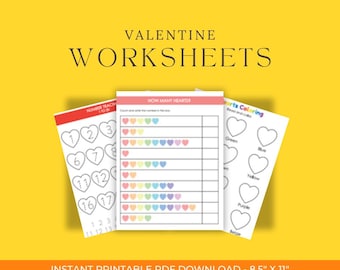 Valentine's Day Worksheets | Kids Printables I Kindergarten I Homeschool I PreK I Preschool I Worksheets I Valentine's Day Kids I Tracing