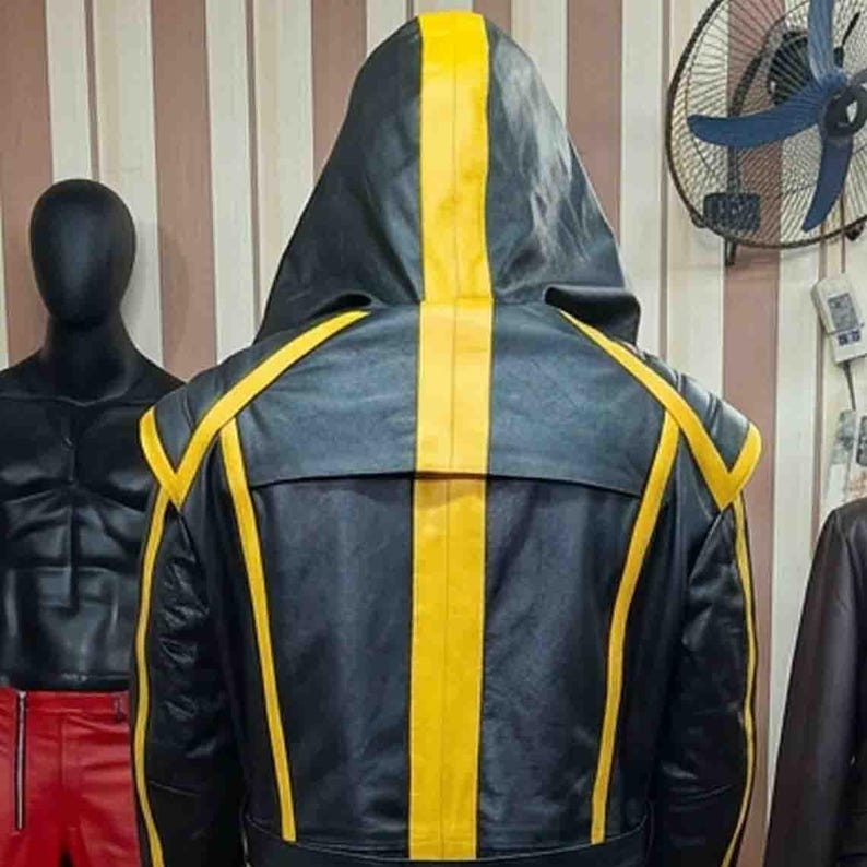 Skórzana szata zabójcy z obsydianowej żmii, długi czarny płaszcz z kapturem, zbroja fantasy cosplay zdjęcie 4