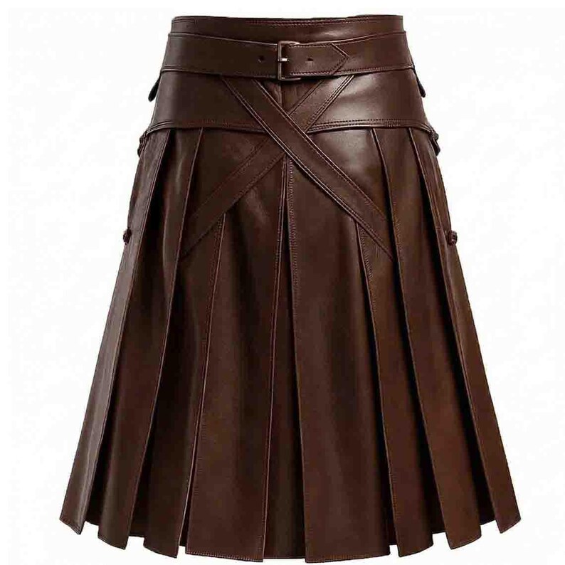Kilt medievale da uomo in pelle / Costume da guerriero personalizzato fatto a mano / Abito per fiere rinascimentali, LARP e cosplay immagine 3