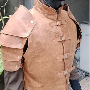 Medieval Leather Armor | Handmade Viking Warrior Vest | LARP, Cosplay & Renaissance Faire Battle Gear