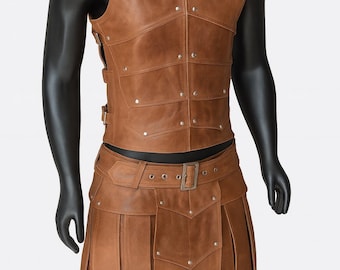 Medieval Leather Armor Suit for Men – LARP Cosplay Knight and Viking ...