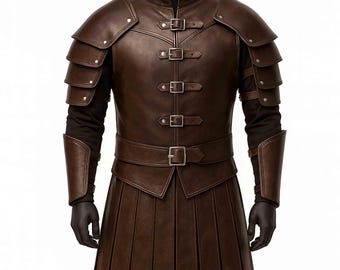 Armadura Medieval em Couro Genuíno: Ideal para LARP, Cosplay e Feiras Renascentistas.