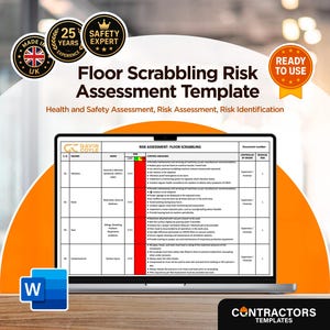 Floor Scrabbling Risk Assessment Template: Editable Safety Document (Word Format