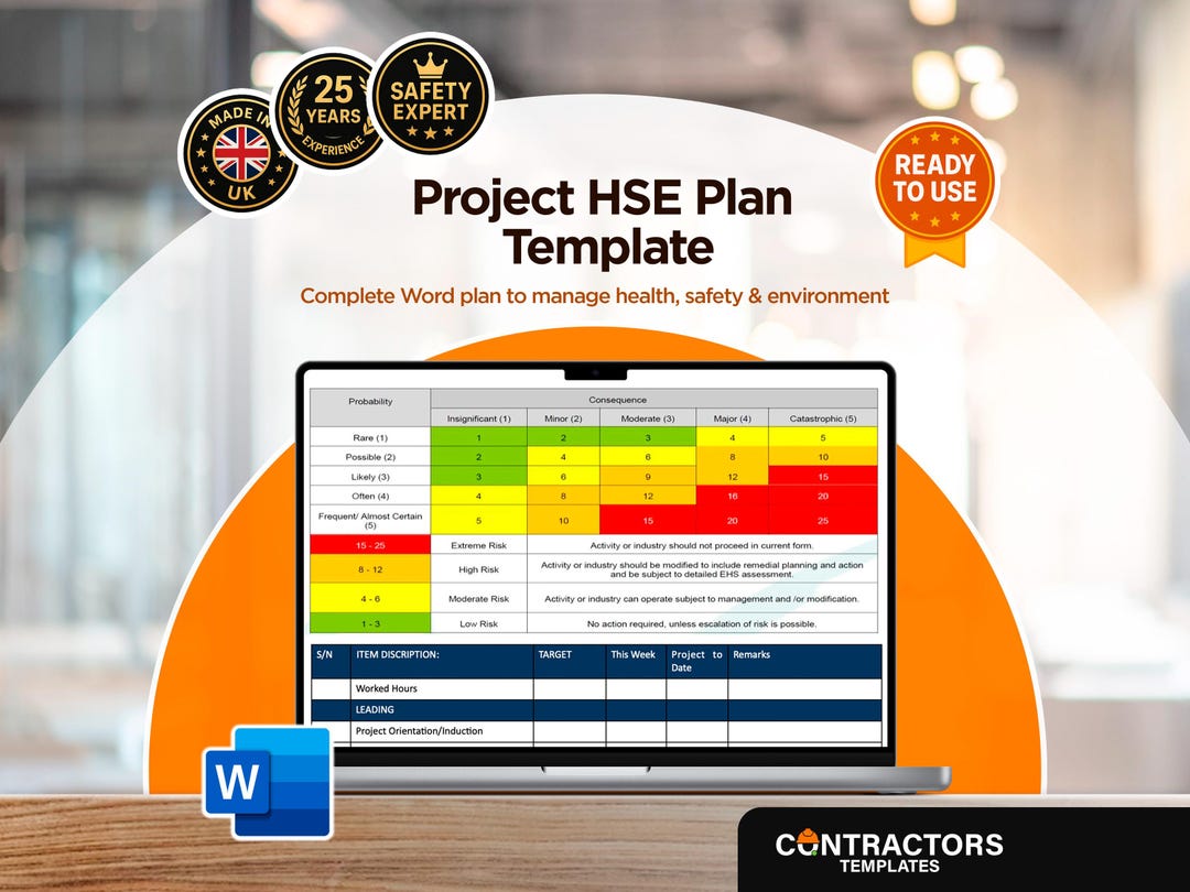 Editable HSE Management Plan Template: Workplace Safety Compliance ...