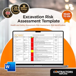 Excavation Risk Assessment Template: Construction Site Safety (Editable Word Format)