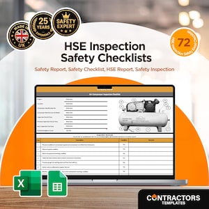 HSE Inspection Checklists Bundle: 72 Excel Safety Audit Templates