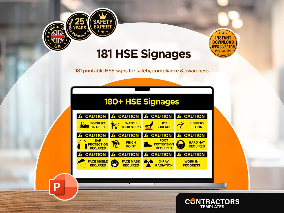 Hsse Signage 181 HSE Signages Bundle | Editable Word and PDF Safety Signs Pack for ...