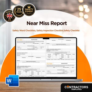 Near Miss Report Template: Workplace Safety Incident Form (Editable Word Format)