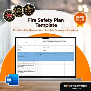 Editable Fire Safety Plan Template: Construction Site Emergency Plan (Word Format)