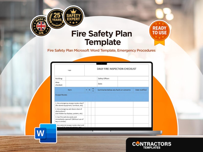 Editable Fire Safety Plan Template: Construction Site Emergency Plan Editable Fire Safety Plan Template: Construction Site Emergency Plan