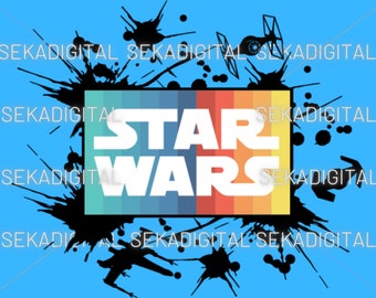 Star Wars Digital Png Svg, StarWars Sticker PNG, Clipart Vector Style ,Star Wars PNG,Star Wars Clipart, Yoda R2d2 Darth Vader png clipart