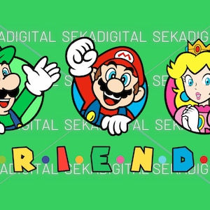 Super Mario Family Png Svg,Super Mario Princess Png Svg, Princess, Super Mario Png, Mario svg,Super Mario Digital Files Svg png, Mario,Mario