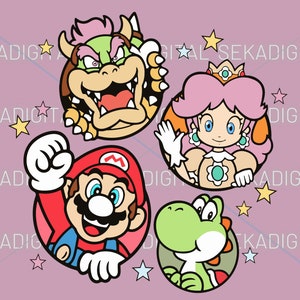 Super Mario Family Png Svg,Super Mario Princess Png Svg, Princess, Super Mario Png, Mario svg,Super Mario Digital Files Svg png, Mario,Mario