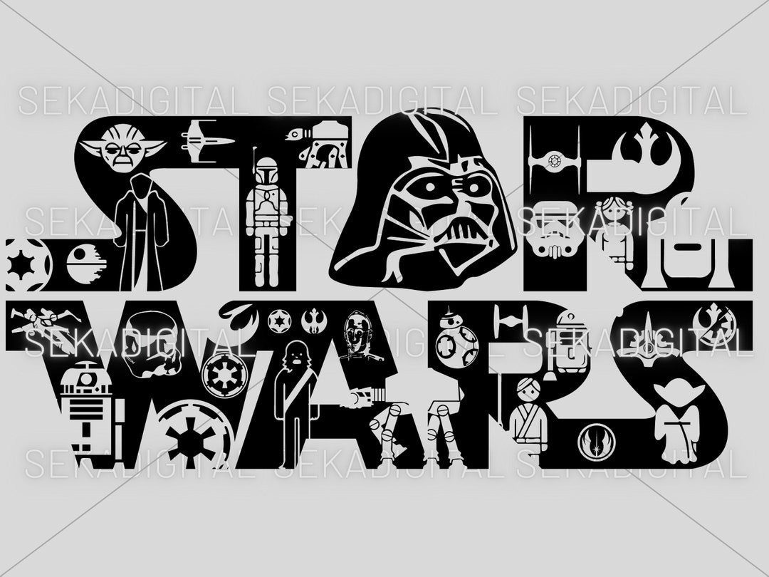 Star Wars Digital Png Svg, Starwars Sticker PNG, Clipart Vector Style ...