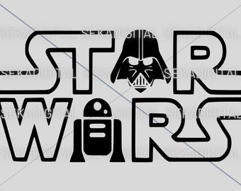 Star Wars Digital Png Svg, StarWars Sticker PNG, Clipart Vector Style ,Star Wars PNG,Star Wars Clipart, Yoda R2d2 Darth Vader png clipart