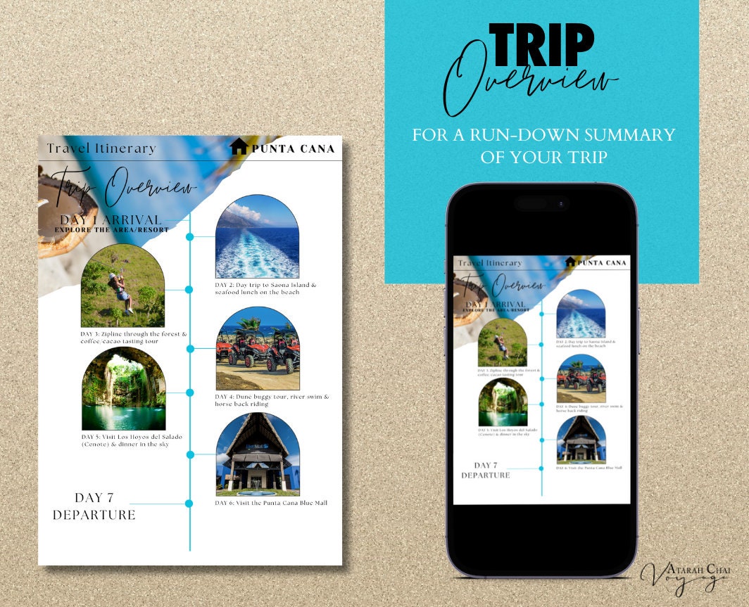 Punta Cana Dominican Republic Travel Mobile Itinerary Template. City ...