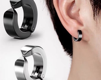 back titanium Steel Non-Pierced Ear Clip - Unisex Earring Accessory