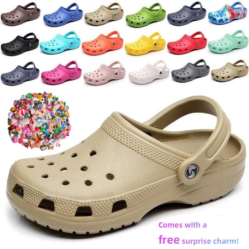 clogs comes with a free surprise charm