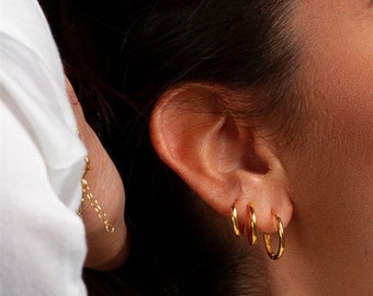 Western style Stainless Steel Gold Circle Earrings