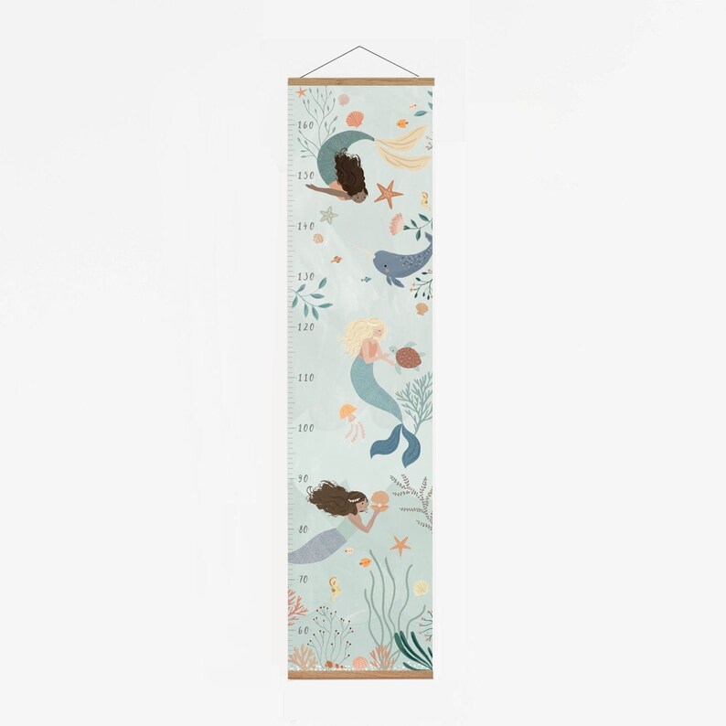 Mermaid Height Chart Under the Sea Growth Chart Perfect From Nursery to ...