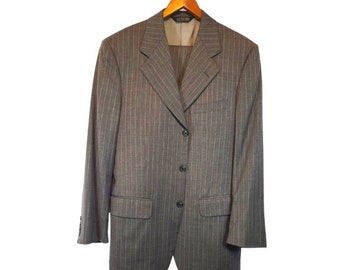 Vintage Harry Rosen Men's Gray Pin Stripe Suit