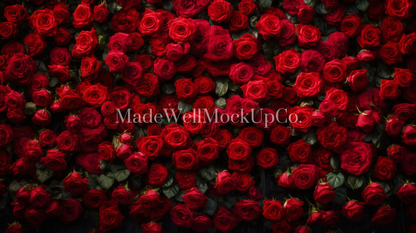 Vibrant floral zoom background with lush greenery and delicate blossoms