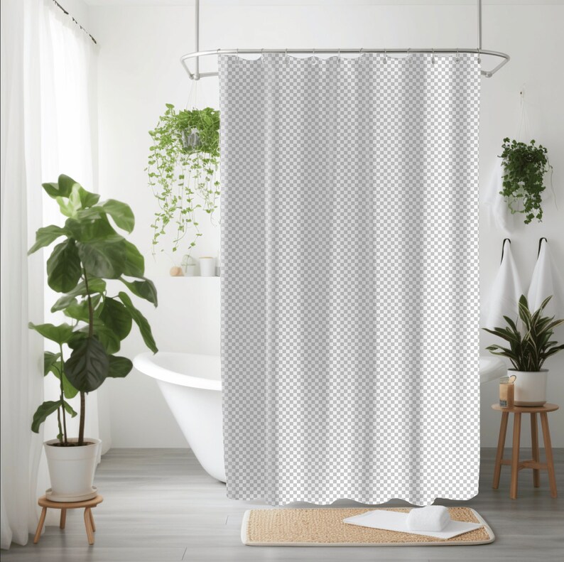 Canva Overlay Mock Up, Canva Overlay Mock up Shower Curtain, Drag and