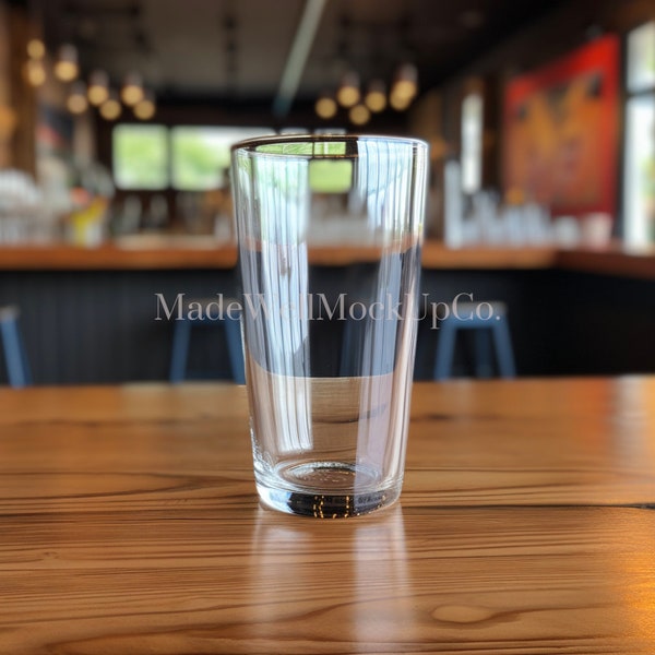 Pint Glass Mock Up, Pint Glass Mock Ups, 16oz Pint Glass Mock Up, Clear Glass Mock Up, Mock Up Coffee Glass, Beer Glass Mock Up, Coffee Mock