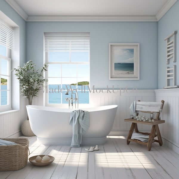 Coastal Bathroom Mock Up, Coastal Bathroom Interior, Bathroom Interior, Coastal Interior, Coastal Mock Up, Bathroom Mock Up Coastal