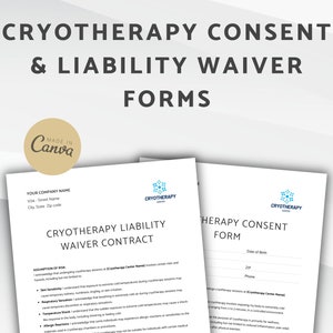 Formulaires de consentement et d'exonération de responsabilité pour la cryothérapie, formulaire de consentement pour la cryothérapie, accord d'exonération de responsabilité pour la cryothérapie et le centre de bain glacé