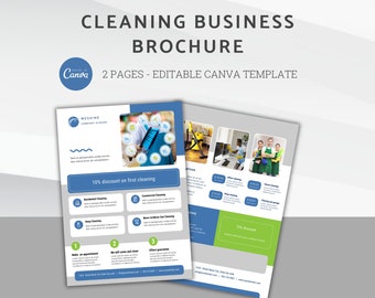 Cleaning Service Brochure Template, Cleaning Business Marketing Flyer, Editable Cleaning Service Flyer, Canva Brochure Template for Cleaners