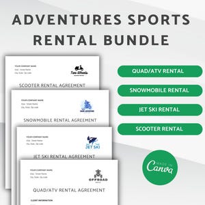 Adventures Sports Verleihvertrag, ATV-Mietvertrag, Quad-/ATV-Miete, Rollerverleih, Jet-Ski- und Schneemobil-Verleih-Vorlage