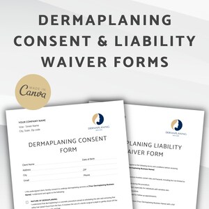 Formulaires de consentement et d'exonération de responsabilité Dermaplaning, formulaire de consentement pour les services d'une clinique de soins de la peau, accord de décharge de responsabilité pour Dermaplaning Studio