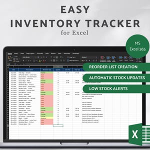 Easy Inventory Tracker Excel, Inventory Management & Products Tracker, Inventory Spreadsheet, Excel Business Template, Inventory Dashboard