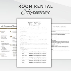 Contrato de aluguel de quarto, contrato de aluguel de quarto com companheiro de quarto, contrato de aluguel de quarto, contrato de casa compartilhada, contrato de estadia temporária, modelo Canva