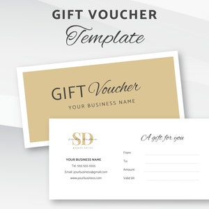 Modello voucher regalo modificabile, modello certificato regalo, certificato regalo moderno, buono regalo modificabile, modello Canva Download istantaneo