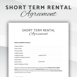 Contrato de Aluguel de Curto Prazo, Contrato de Aluguel de Férias, Modelo de Contrato do Airbnb, Modelo de Contrato de Estadia Temporária, Modelo do Canva