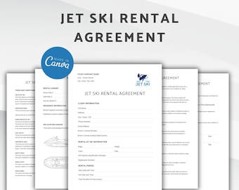 Contrat de location de jet ski, Contrat de location de scooter des mers, Modèle de location de scooter aquatique, Modèle de motomarine modifiable, Formulaire de location de motomarine