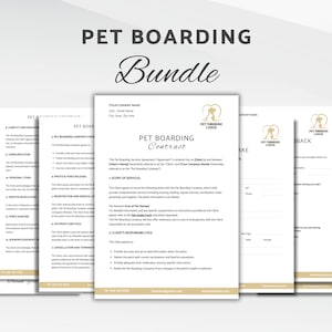 Angebot für eine Hundeschule, Tierzwinger-Service-Vereinbarung, Haustier-Service-Vereinbarung, Hundeunterbringung Bundle, Hundetagesstätten-Intake-Formulare, Canva