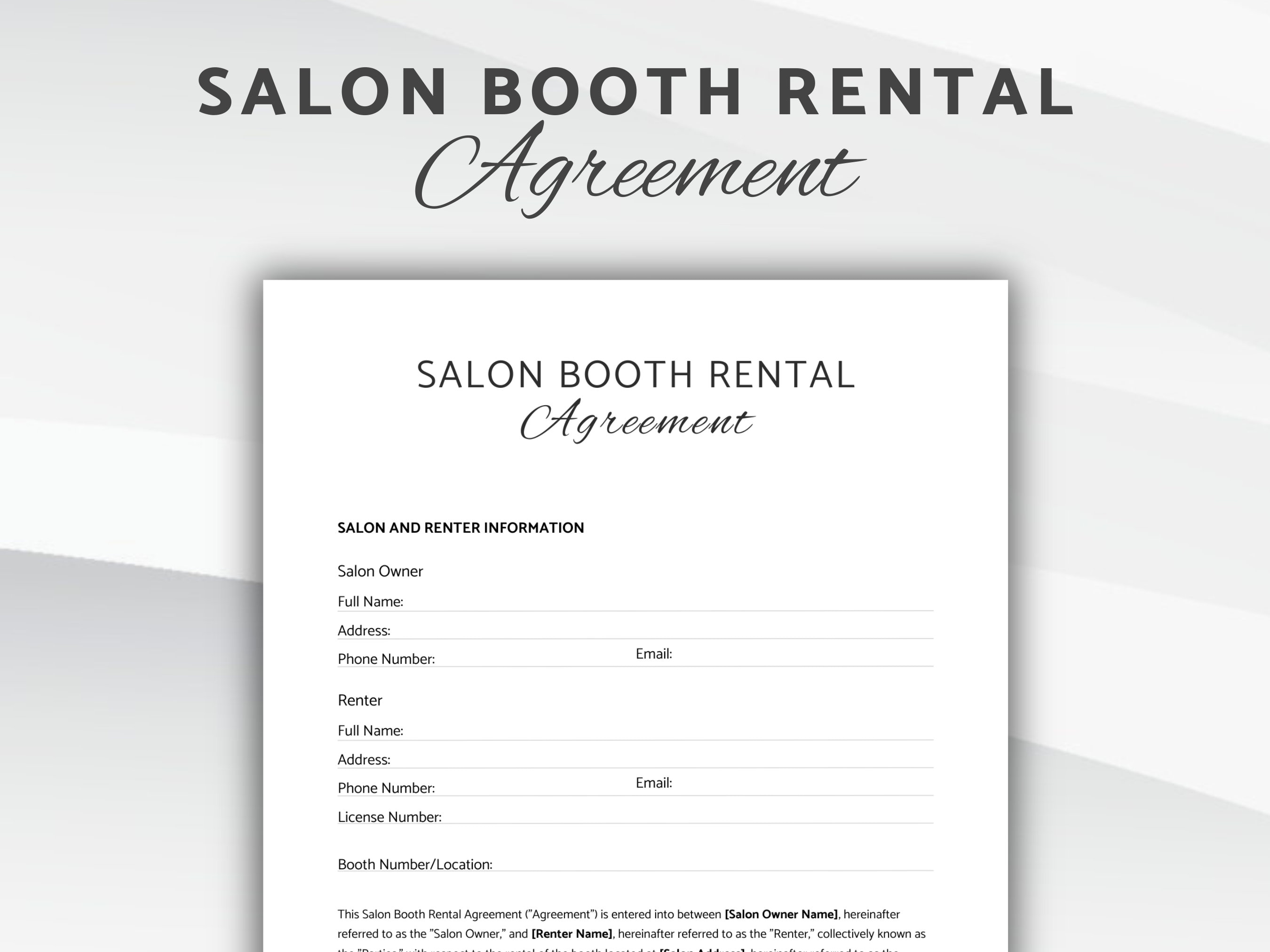 Image 9 for Beauty Salon Booth Rental Agreement Template