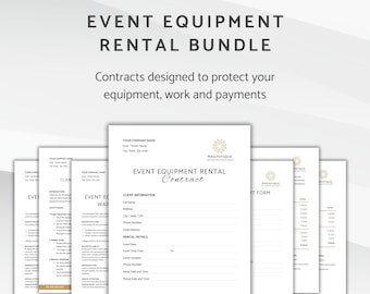 Event Equipment Rental Contract Bundle (Digital Download)
