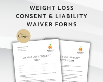 Weight Loss Consent & Liability Waiver Forms, Weight Management Consent Form, Release of Liability Agreement for Nutritionist and Dietitians