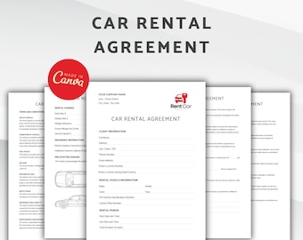 Car Rental Agreement, Car Rental Contract | Printable Vehicle Lease ...