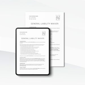 General Liability Waiver Document, Release of Liability Agreement, Editable Liability Waiver Form, Microsoft Word, Canva Template image 5