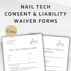 Nail Tech Einverständnis- und Haftungsverzichtserklärung, Einverständniserklärung für Nagelstudio-Services, Haftungsausschluss für Nagelkünstler und Manikürist