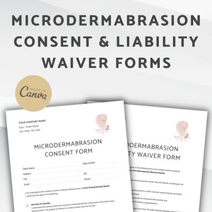 Formulaires de consentement et d'exonération de responsabilité pour la microdermabrasion, formulaire de consentement pour la microdermabrasion, accord de décharge de responsabilité pour les esthéticiennes et esthéticiennes en microdermabrasion