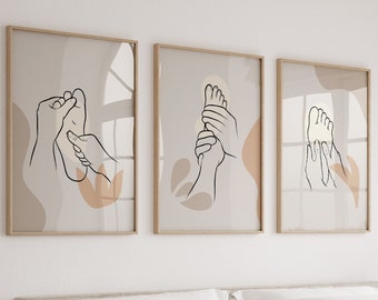 Reflexology Foot Massage Art Print, Boho Decor (Digital Download)