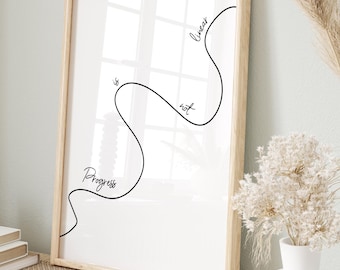 Progress is Not Linear Print, Therapy Office Art (Digital Download)